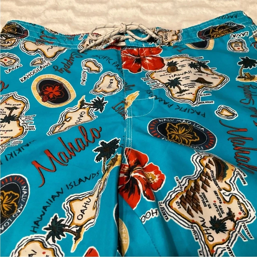 Caribbean Joe  Mens Hawaiian Swim Shorts Size‎ Large
